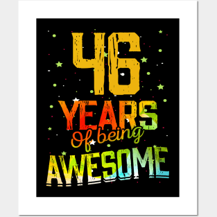 46 Years Of Being Awesome Gifts 46th Anniversary Gift Vintage Retro Funny 46 Years Birthday Men Women Posters and Art